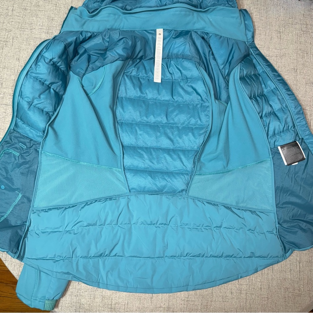 Lululemon Down For It All Jacket Winter Coat Oceanic Size 6 Small - Picture 10 of 14